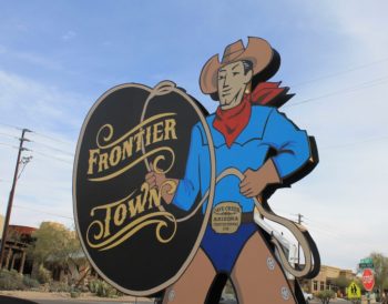 Frontier Town Cowboy statue photo