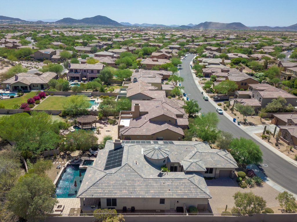 neighborhood aerial view photo